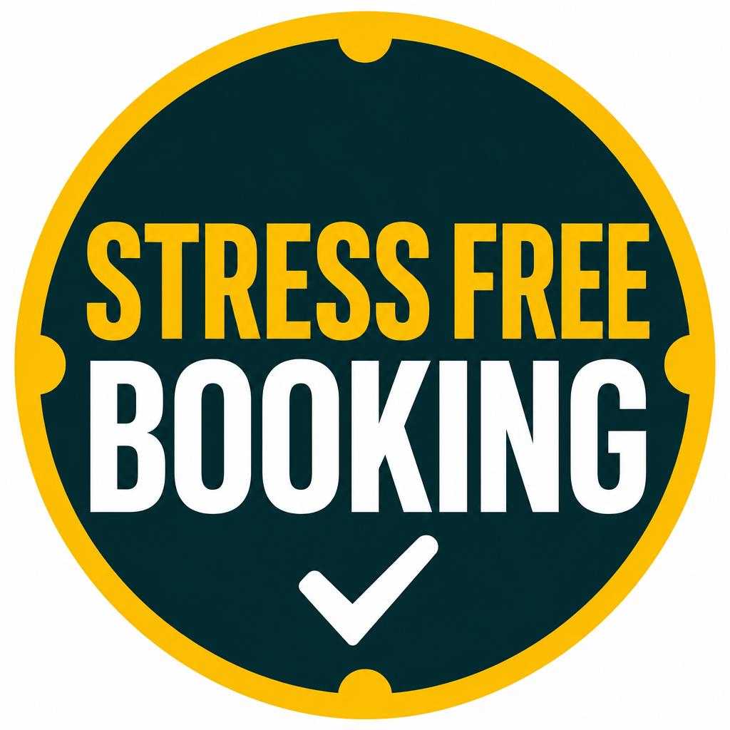Stress Free Booking guarantee badge